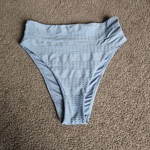 Aerie Textured Striped High Leg Bikini Bottom